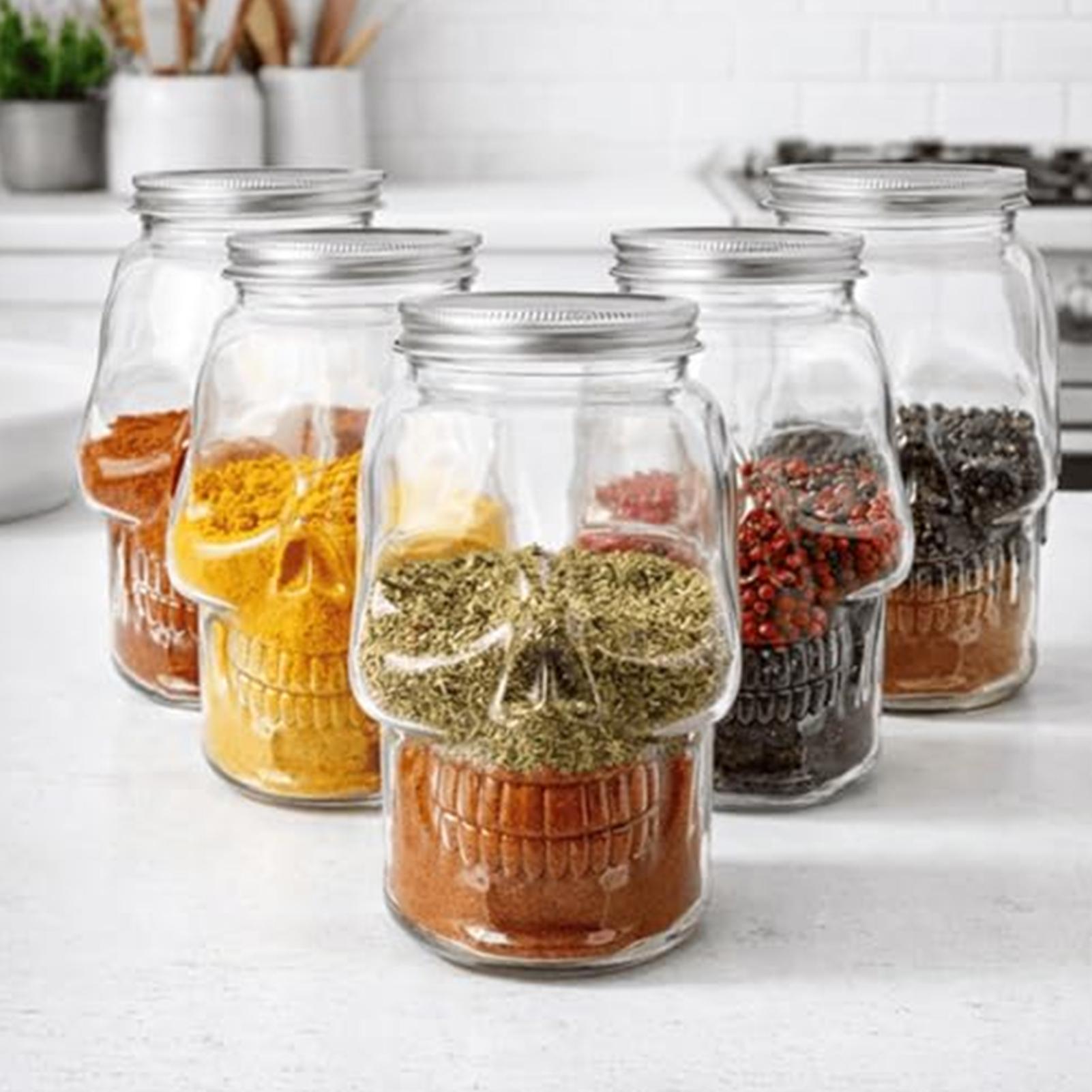Pet Supplies Young - أوعية شفافة على شكل جمجمة مع
