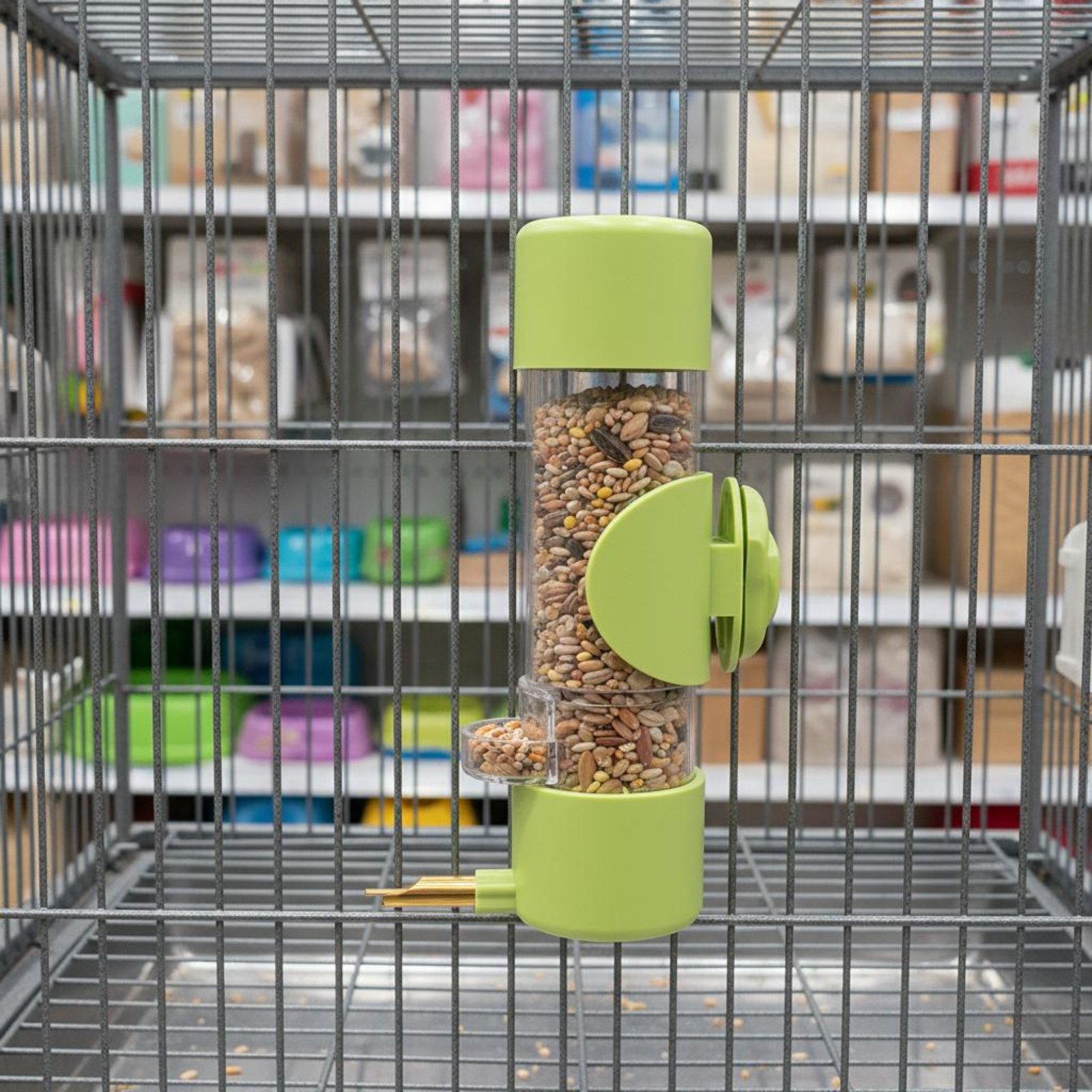 Pet Supplies Us - مغذي طيور مقاوم للرذاذ لا يترك